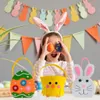 10PC Cestino pasquale in feltro cartone animato coniglio borsetta per uova biscotti pasquali caramelle sacchetto regalo decorazioni per feste di Pasqua sconto per bambini 240218