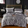 Set di biancheria da letto Set copripiumino Queen di fascia alta Set di biancheria da letto king size morbido e setoso Set di biancheria da letto matrimoniale in raso di poliestere di lusso liscio T240218