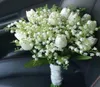 Seta Mughetto Bouquet da sposa Fiore da sposa artificiale Tulipani bianchi Accessori Decorazione Mariage ramo de novia boda4458126