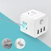 Multifunktionell USB Cube Socket Converter Plug Portable Plugs Outlet Wireless Extender laddningsbar laddare Adapter 240126