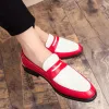 Casual Spring New Men Classic Color Block Flat Loafers Fashion Leather S Office Wedding Business Shoe Shoe Shoe