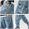 CHAIFENKO Hip Hop Cargo Jeans Pantalones Hombres Moda Casual Harem Joggers Pantalones Hombres Streetwear Denim Jeans Hombres Tallas grandes M-8XL 240125