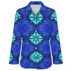 Camicette da donna Camicetta con stampa geografica Blu Mandala Camicie basic femminili casual personalizzate alla moda Top oversize a maniche lunghe autunnali