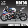 1 12 S1000RR Die Cast Motorcycle Model Collection AutoBike Shork-Absorber Off Road Autocycle Toys Car 240201