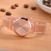 Relojes de pulsera Moda Mujer Reloj Malla Cinturón Banda Creativo Cuarzo Mujer Pulsera Reloj de pulsera Mujer (Dorado)