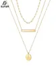 Kedjor Sufair Layered Disc Initial Charm Halsband för kvinnor 14K Guldfylld pappersklippskedjor Brev Pendant smycken7811679