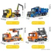 Blocks City Series Yellow Mobile Car Crane Engineering Dump Truck Van Model Set Dolls Building Blocks DIY Toys for Boys Kids Gift