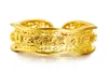 Vintage 24k guldpläterad prydnad sex ord mantra par ring öppen ring dominerande män vietnam placer guld9146231