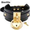 Punk feminino masculino artesanal oversized gargantilha banda larga grande o redondo metal prata cadeado chave coração colar bondage escravo goth choker1848