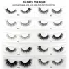 Visofree 30/40/100 par 3D Mink Lashes With Tray No Box Handgjorda fulla stripfransar Mink False Eyelashes Makeup Eyelashes Cilios240129