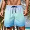 Mäns shorts Mens Board Gradient Waterproof Loose Holiday Beach Pants Summer Hawaii Swimming Trunks Drawstring Sports Jogger
