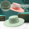 Kvinnor French Style Elegant Big Brim Jazz Hat Classic Bow Bridal Wedding Hats Headdress Fedoras Dinner Party Church 240130