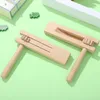 3st trä Matraca Block Maker Rotating Ratchet Sound Toys Noise Musical Instruments Education Toy for Children 240131