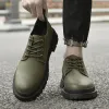 Lederen veterschoenen mode comfortabel Oxford Outdoor Dress for Men Sneakers 404