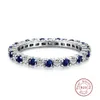100% 925 Sterling Silver Sapphire Ruby Emerald Cread Gemstone Wedding Engagement Romantic Rings Fine Jewelry 240202