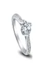 Fine US GIA certificado 18 K ouro branco 1 ct moissanite anéis de noivado para mulheres corações e flechas anéis de diamante de casamento g055896669