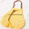 Totes Nuova borsa a tracolla da donna in rattan fatta a mano Borsa da spiaggia in paglia estiva bohemien Borsa da donna con ritaglio di stilista H24218