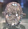 Europeiska mode ovala förlovningsringar med stora stenkvinnor bankettparty smycken lyxiga känsliga kvinnliga bröllopsringar anillos8407007