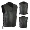 Men's Vests Men Steampunk Motorcycle Leather Jacket Solid Large Pocket Sleeveless Retro Mens Casual Vest Plus Size Medieval Style