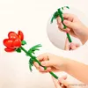 Blöcke Kreative Romantische Sonnenblume Rose Bouquet Bausteine Blume Hause Schreibtisch Pflanze Dekoration Montieren Ziegel Spielzeug Mädchen Erwachsene Geschenk