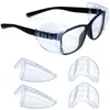Lunettes d'extérieur 1/2 pièces 4 trous 1 paire de lunettes de sécurité anti-éclaboussures côté transparent flexible à enfiler bouclier de protection s'adapte à toutes les tailles de lunettes