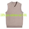 Fashion Pure Cashmere Male Autumn Thickened Sweater V-neck Casual Computer Knitted Thick Vest Sleeveless Plus Size S-5XL6XL240127