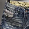 Jeans pour hommes Summer Trendy Mode Hommes Rétro Lavé Bleu Élastique Ripped Court Homme Vintage Designer Casual Denim Shorts