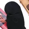 Bérets 3 trous masque de moto cagoule chapeau en tricot noir bouclier facial bonnet bonnet hiver livraison directe