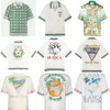 Casablanca Sport Knit Rabbit Silk Men Designer Shirts Shirt Polos a maniche corte Hawaiian