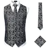 Gilets pour hommes Hommes Jacquard Paisley Costume Gilet Cravate Formel Business Mariage Steampunk Tuxedo Gilet Casual Regular Fit Hommes Gilet Homme