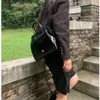 Coreia outono inverno mochila feminina retro ins óleo cera couro bolsa de ombro viagem bagpack preto sac 240119