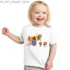 Camisetas Kid-e-cats Três Gatinho Russo Desenhos Animados Imprimir Meninos Camisetas Verão Manga Curta Crianças Camiseta Bebê Meninas Roupas Crianças Tops Q240218