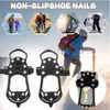 11 tänder Crampons for Snow and Ice Climbing Shoes Nonslip på vintern utomhussko spikar Grips Cleats Antislip täcker 240125