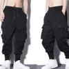 Lösa harembyxor män lastbyxor hiphop utomhus casual fotled längd pant mode streetwear ficka tröjor 240131