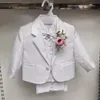 Bebê menino vestido de um ano de idade flor criança vestido terno infantil fotografia menino bonito terno