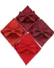 Conjunto de lenço com gravata borboleta paisley, conjunto de lenço de poliéster para casamento, para homens, negócios, caju, festa, borboleta, bolso, quadrado, vermelho 2se6431706
