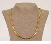 P Classic Cuban Link Chain Necklace Armband Set Fine 18k Real Solid Gold Filled Mode Men Women 039 S smycken Tillbehör PE2382779