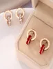 Crystal Diamond Stud örhängen Rose Gold Fashion Titanium Steel Double Sound Roman Normals Studs Earring Women Gift SMycken Never 8009399