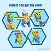 BLOCKS Baby DIY Assembly Dinosaurs Robot Building Blocks Drill Nut and Animal Model Plastic Screwing Education Toys Presents To Kids