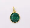 Wisiorki Vermeil srebrne wisior z malachite Authentic 925 Srebrny srebrny pasuje do europejskiej biżuterii w stylu biżuterii Andy Jewe6605839