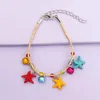 Braccialetti a maglie Bracciale con piccola campana stella marina per donna Cavigliera con ciondolo per bambini fatta a mano con perline di cristallo colorate