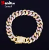 Bracelet chaîne cubaine en Zircon de couleurs mélangées, 12MM, matériau en cuivre, mode Hip Hop Rock Street, breloques, bijoux 5237817