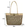 Totes New Fasion Womens Soulder Bag IG Qualität Boemian Summer Straw Beac Designer Female Gestreifte Andbag Sopper PurseH24218