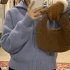 女性用ニットターンダウンカラー女性カーディガン編み秋のプレッピースタイルの10代のティーンジップアップセーター毎日スタイリッシュなオールマッチスウィート