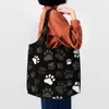 Bolsas de compras Bolsa de asas de mujer con estampado de perro Bolso reutilizable para viajes de trabajo Escuela de playa de negocios