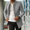 Autumn Winter Fashion Mens Woolen Coats Trend Solid Slim Single Breasted Lapel Long Suit Jacket Man Simple Casual Overcoat 240125