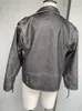 RR2472 Dirty Pu Leather Biker Jackets Oversize Boyfriend Bomber Worn Effect Jacket Skin Black Coats 240125
