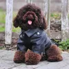 Hundebekleidung, PU-Wintermantel, warme Welpenjacke mit Reißverschluss, Weste, winddichte Kleidung mit D-Ring