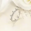 Cluster Rings Silver Plated Enchanted Crown Stapelbar ring Retro Transparent Elegant Girl Party Juilewing Christmas Gift