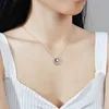 Quke Real Moon Pendant Necklace D Color VVS1 Diamond Pure S925 Sterling Silver Fine Fine Jewelry for Women 240125